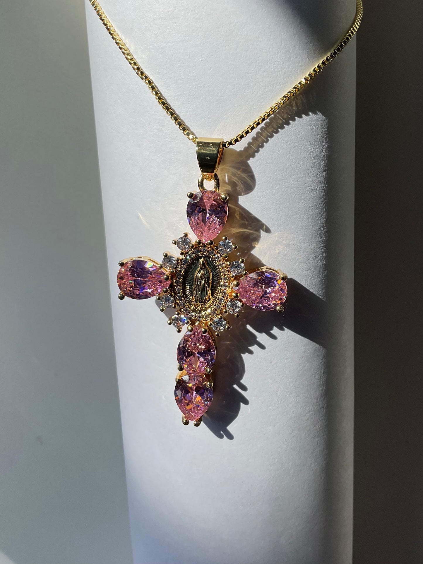 Virgin Mary cross necklace