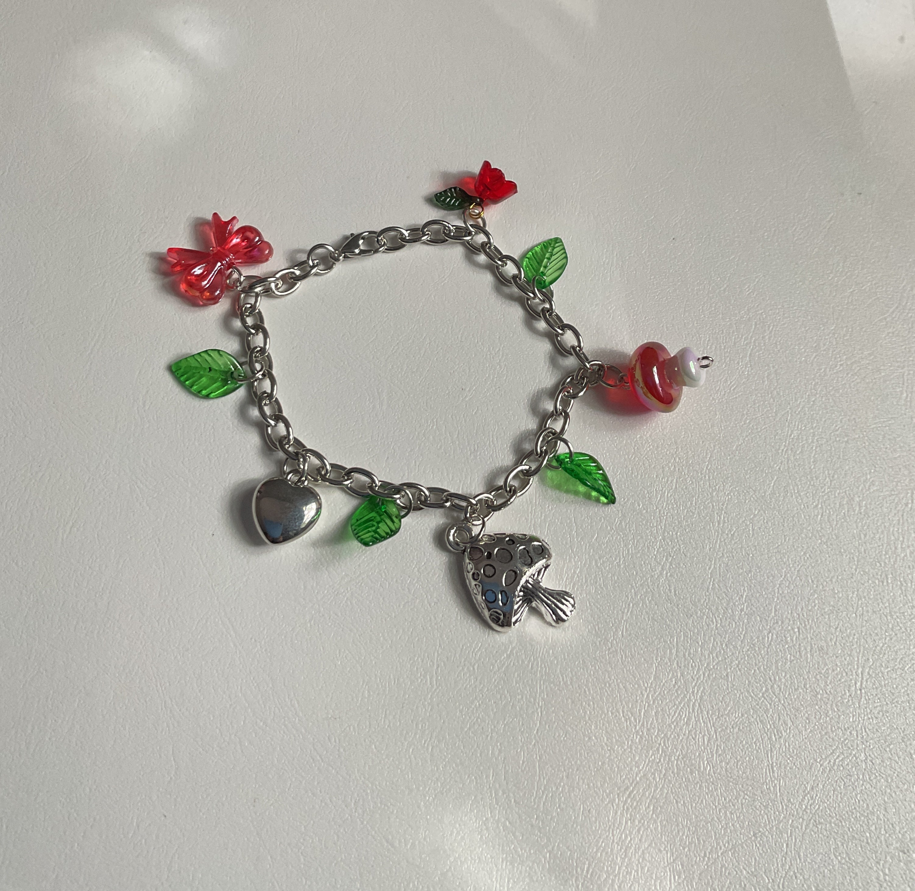 Mushroom charm bracelet