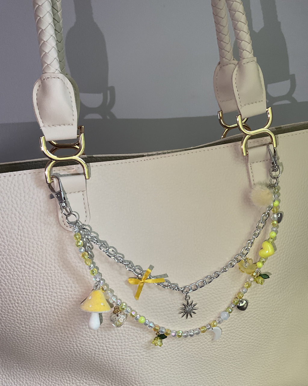 Yellow mushroom bag chain