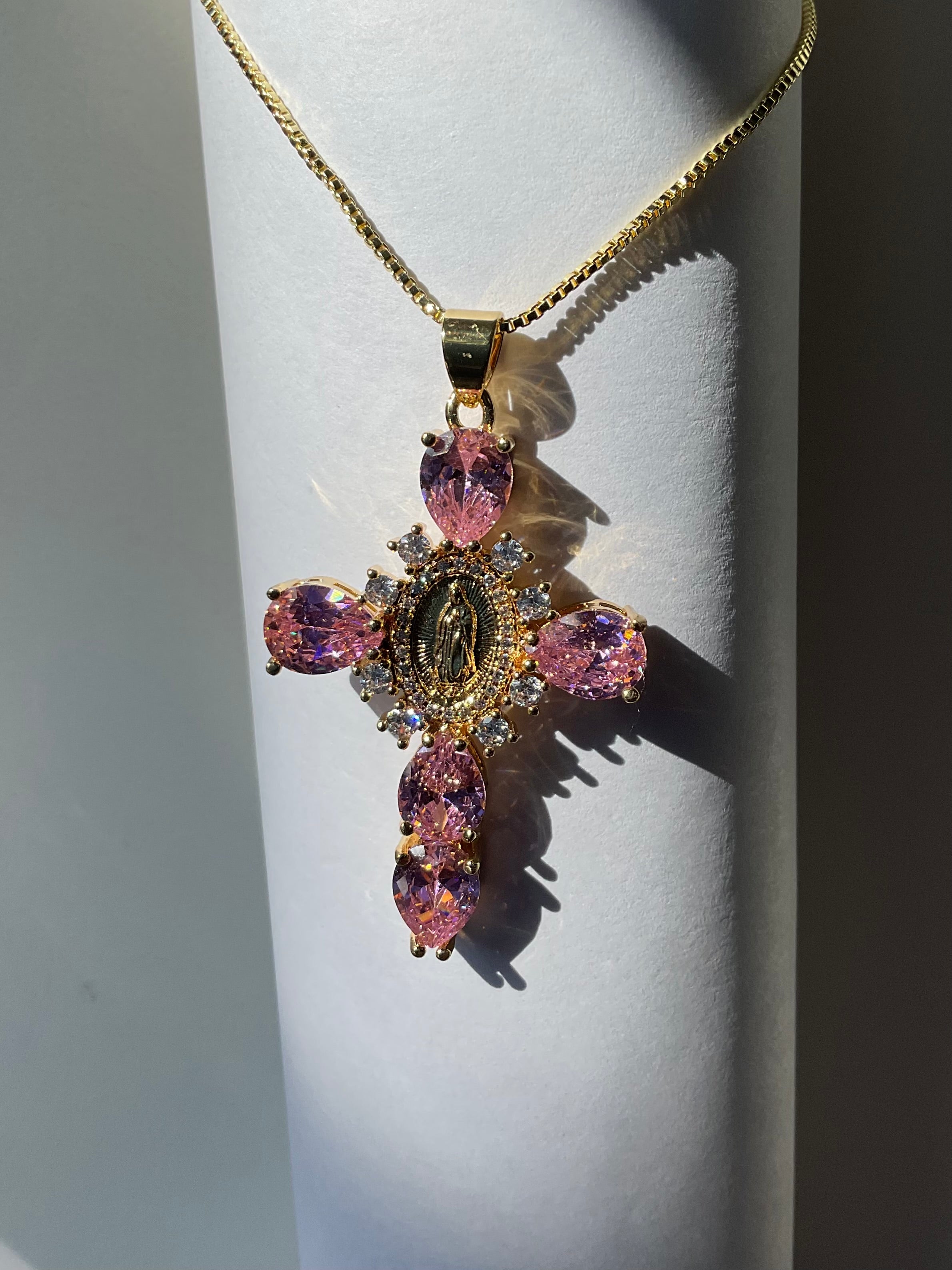Virgin Mary cross necklace