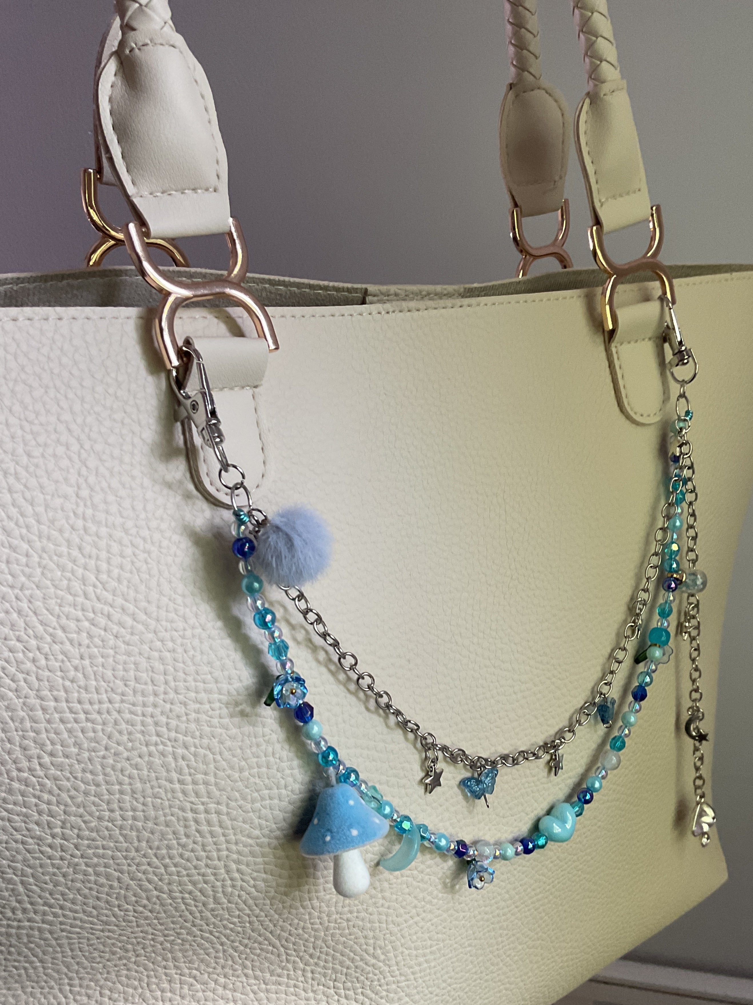 Blue mushroom bag chain