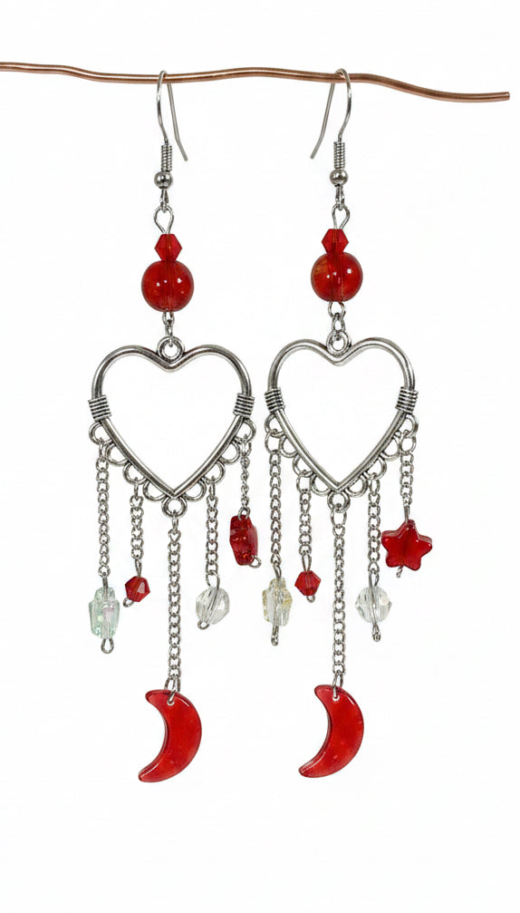 Lava heart earrings