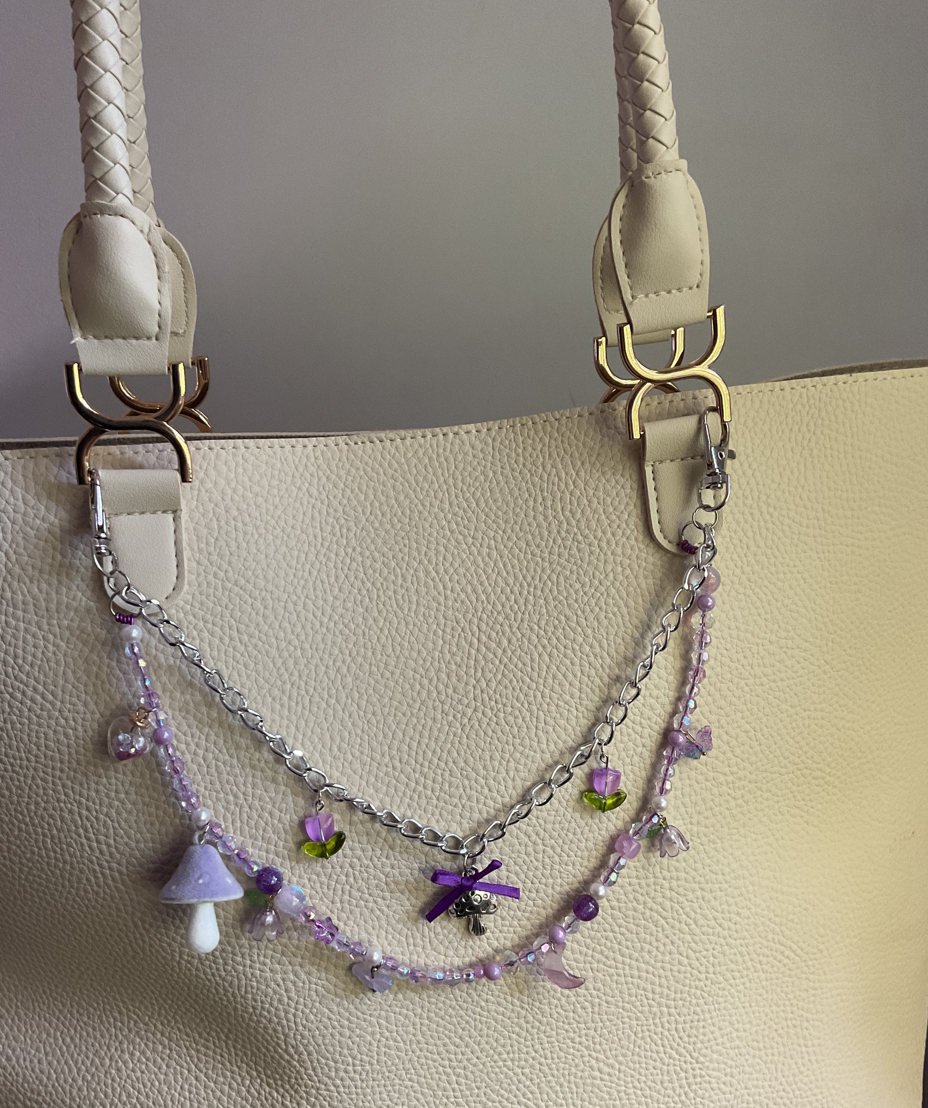 Purple mushroom bag chain