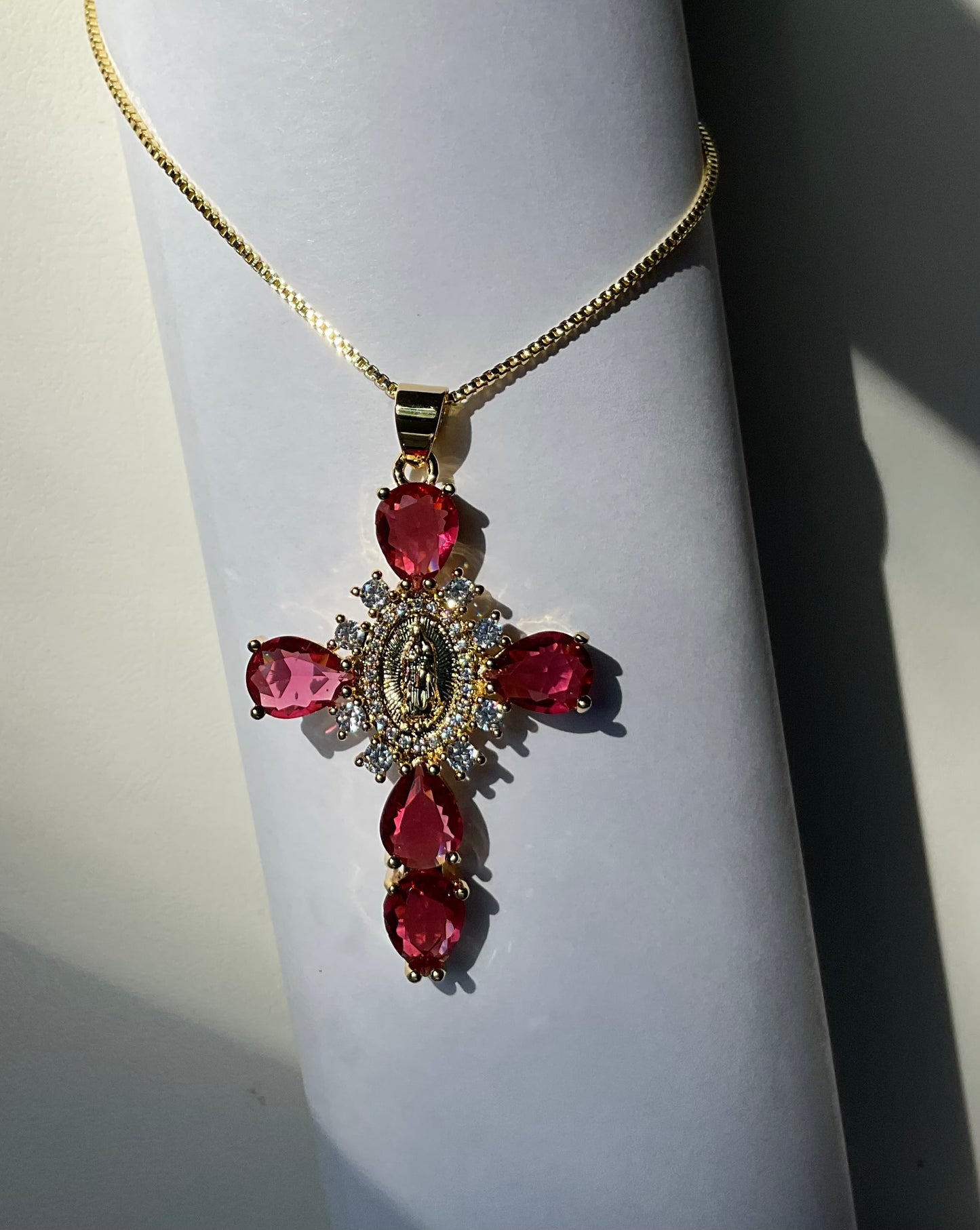 Virgin Mary cross necklace