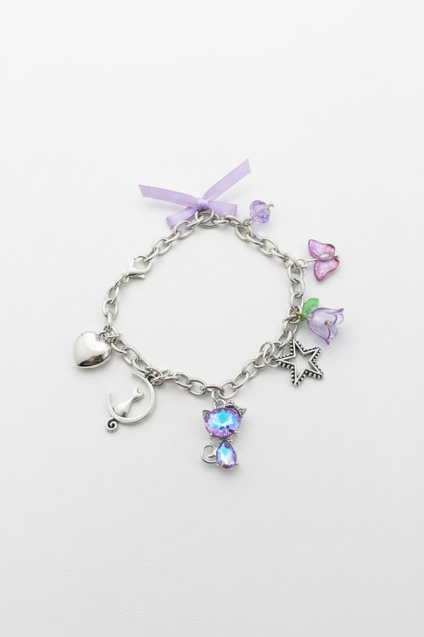 Purple charm bracelet