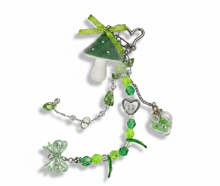 Green mushroom keychain