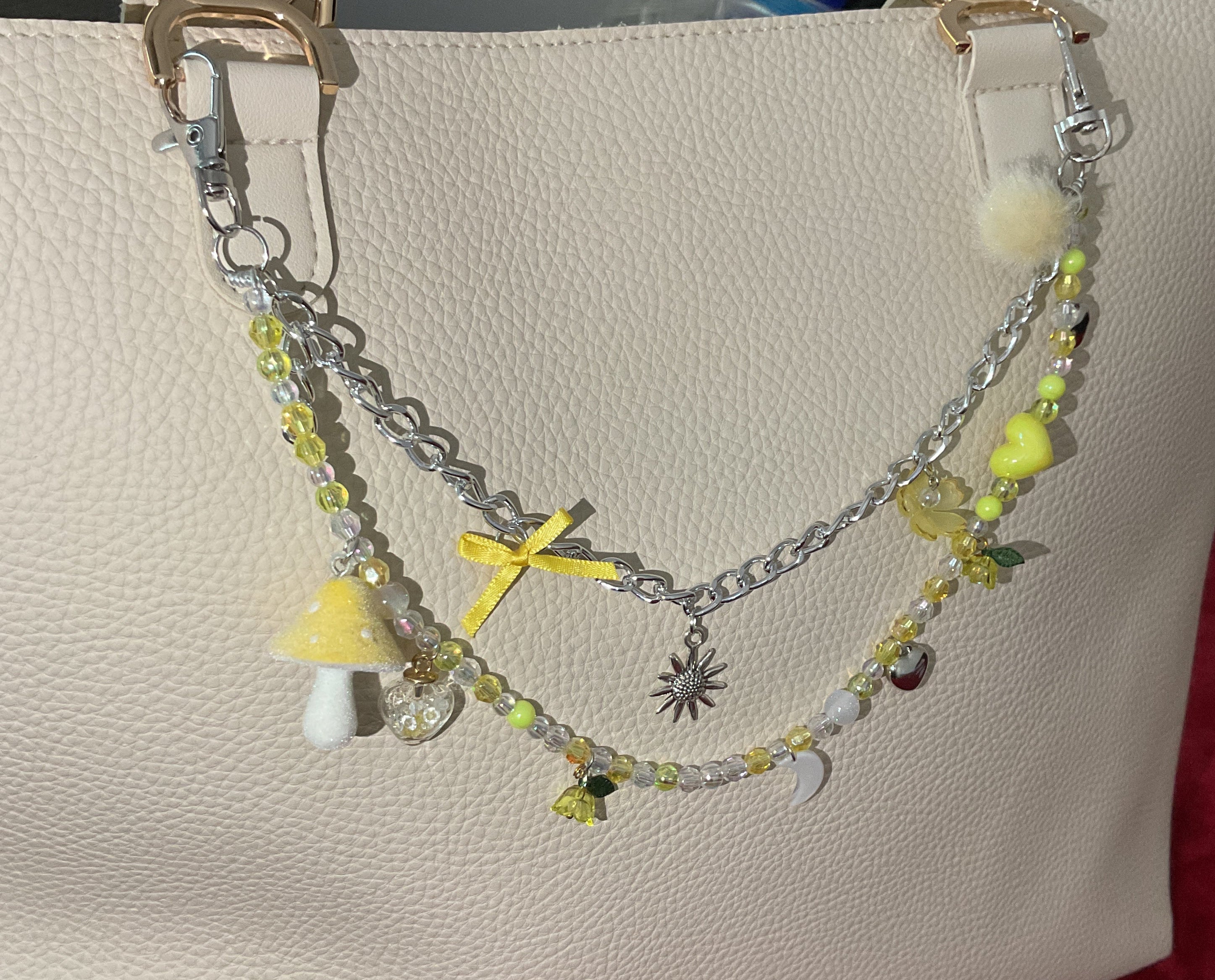 Yellow mushroom bag chain