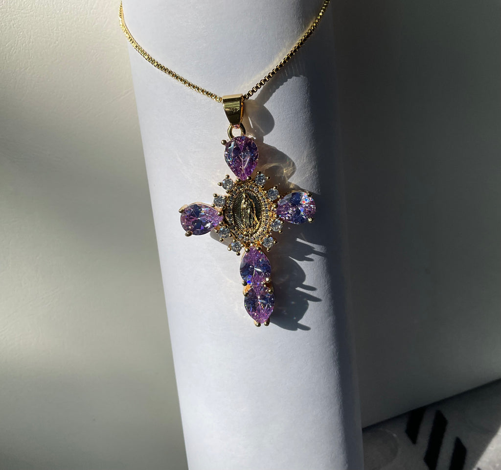 Virgin Mary cross necklace