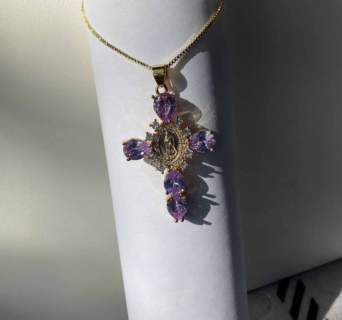 Virgin Mary cross necklace
