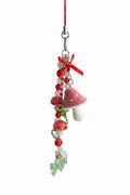 Red fuzzy mushroom keychain