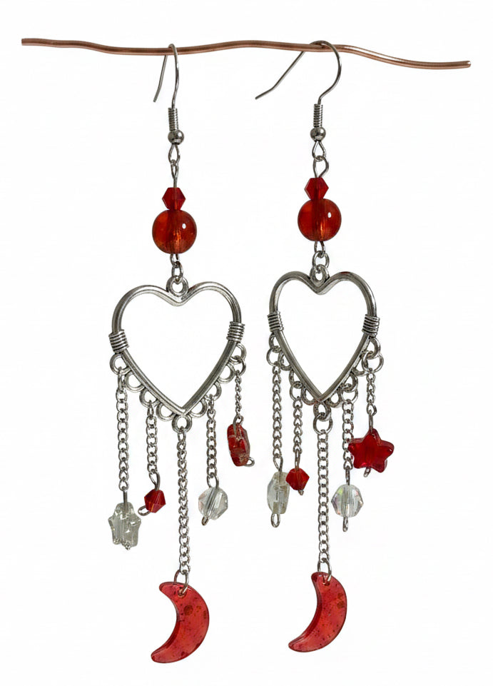Lava heart earrings