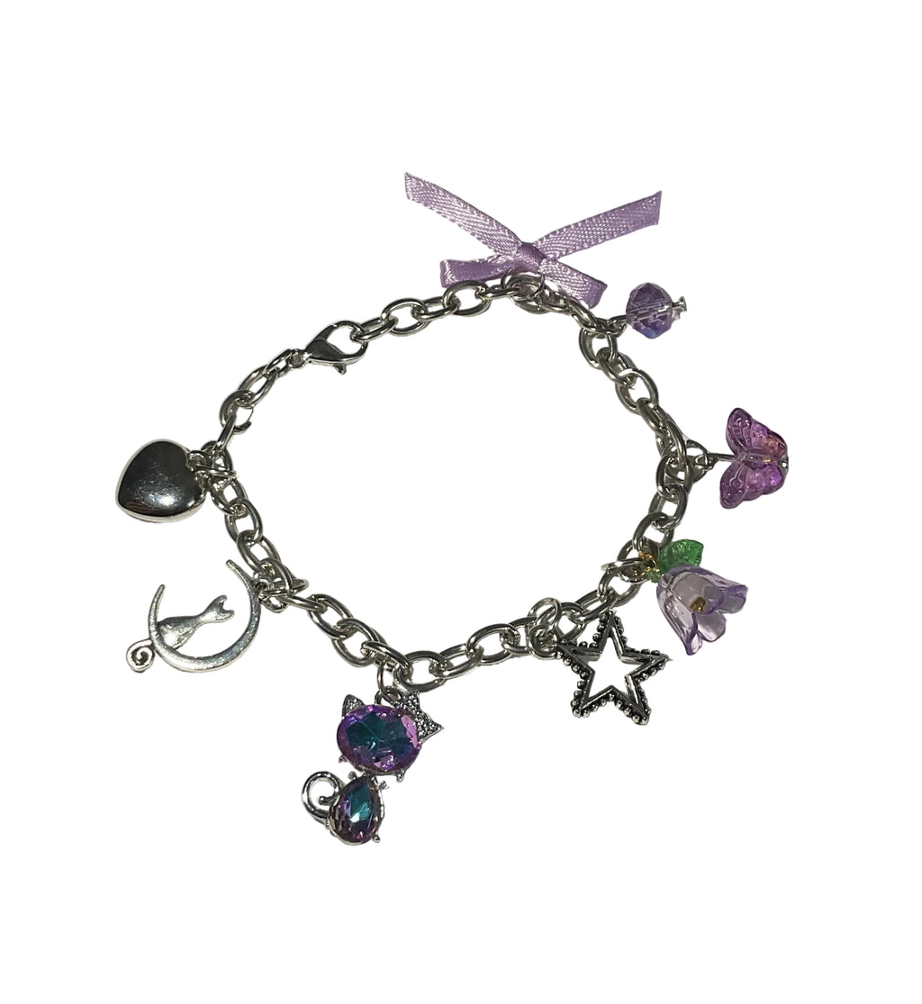 Purple charm bracelet