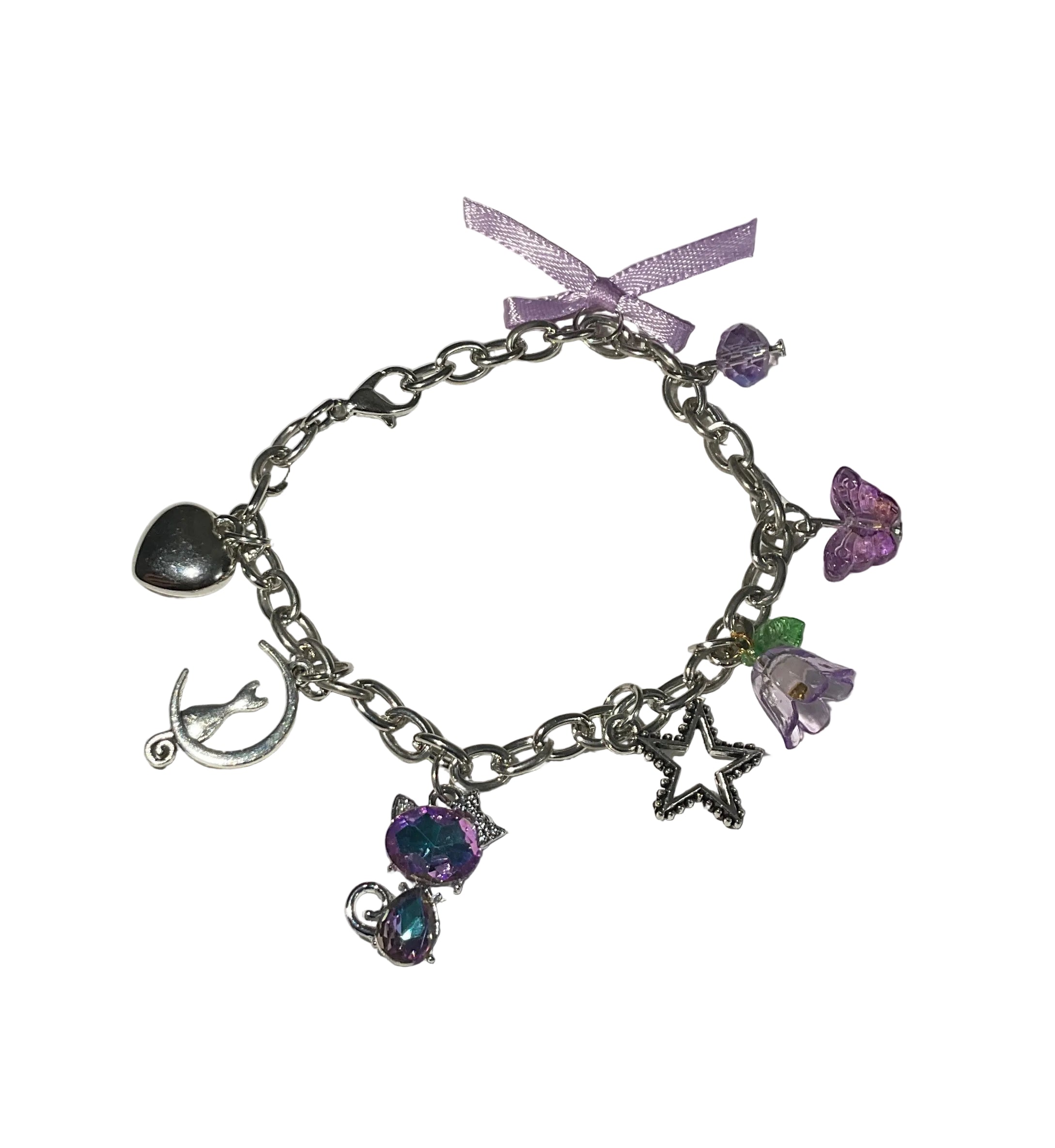 Purple charm bracelet