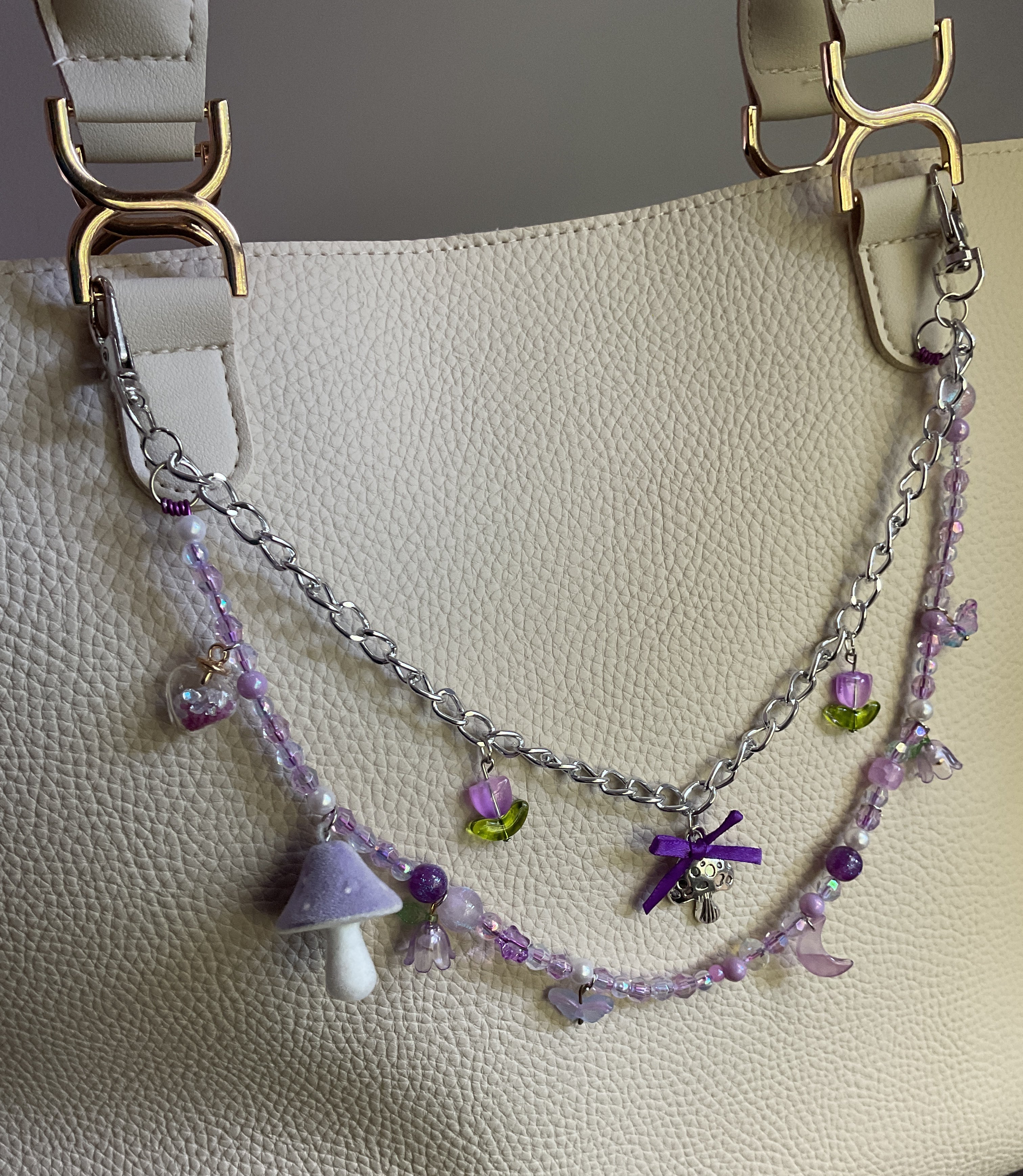 Purple mushroom bag chain